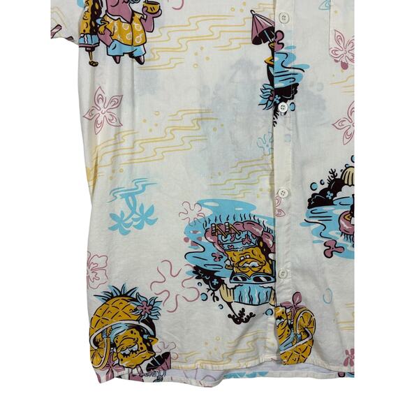 SpongeBob SquarePants Nickelodeon Button Up Shirt All Over Print Large - Picture 3 of 11